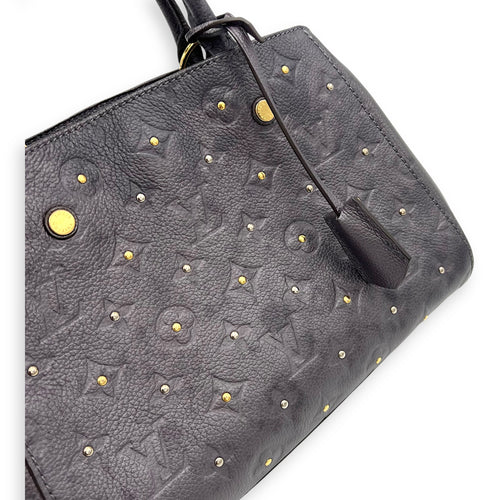Louis Vuitton Montaigne Top Handle Bag BB Grey in Empreinte Leather, Gold hardware_6