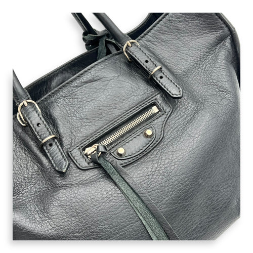 Balenciaga Papier Mini Black Top Handle Bag in Calfskin, Silver hardware_6