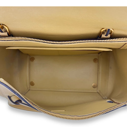 Celine Belt Mini Yellow Top Handle Bag in Calfskin, Gold hardware_6