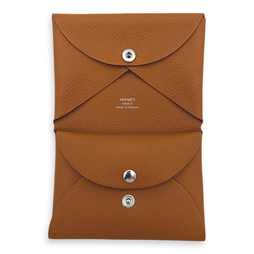 Hermès Calvi Duo Brown in Calfskin, Silver hardware_6