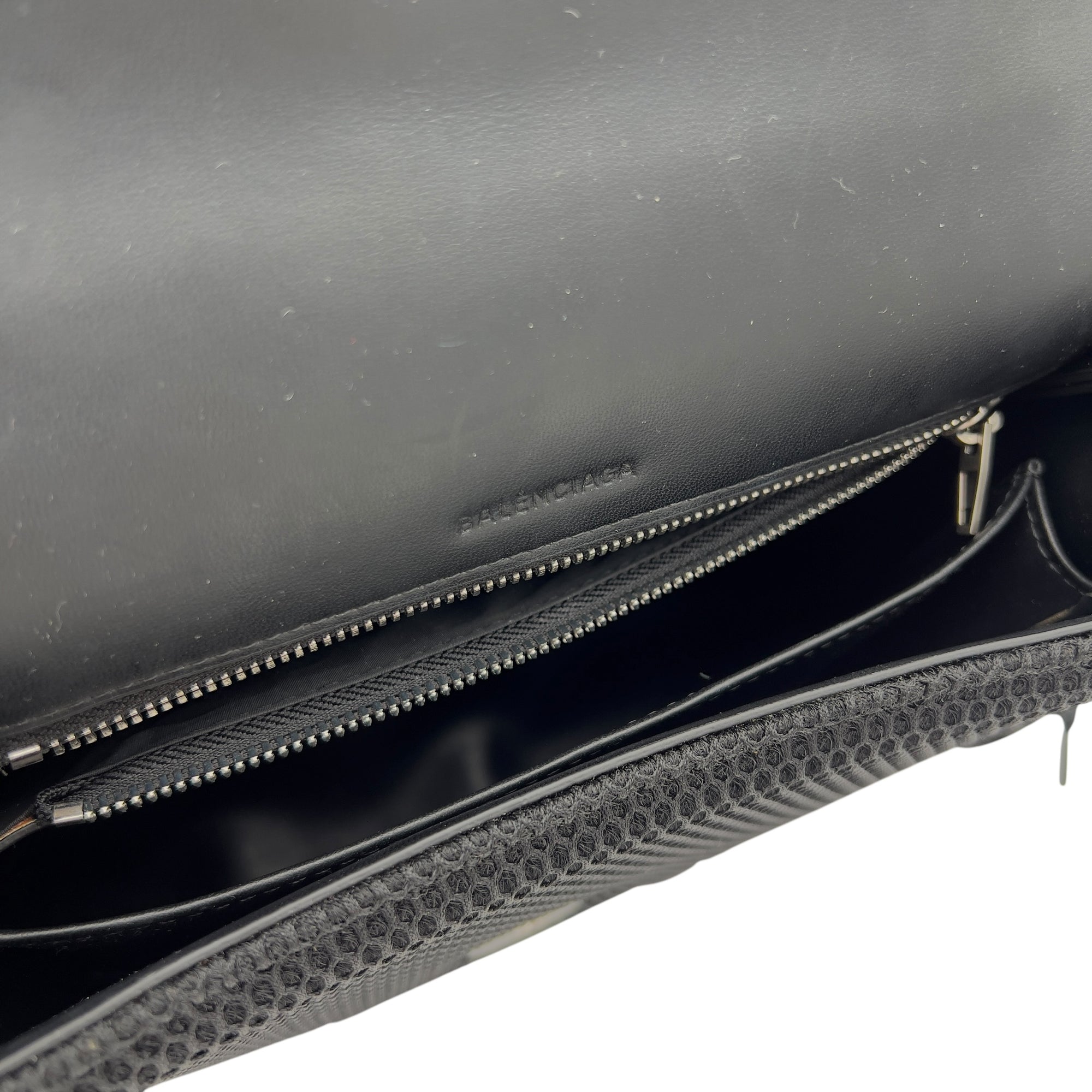 Balenciaga Hourglass Top Handle Bag Black in Fabric_6
