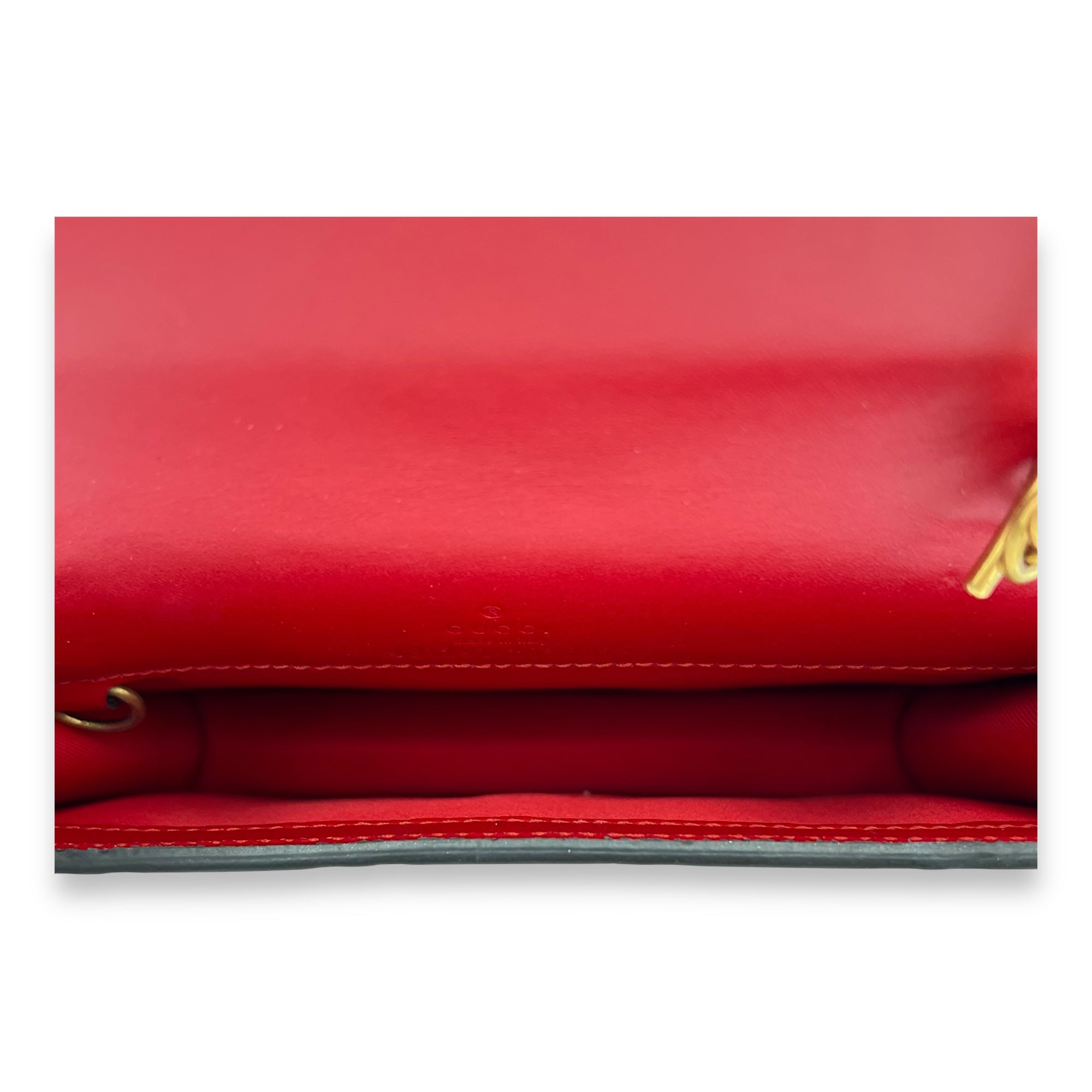 Gucci Cherry Red Wallet On Chain in Guccissima Leather, Gold hardware_6