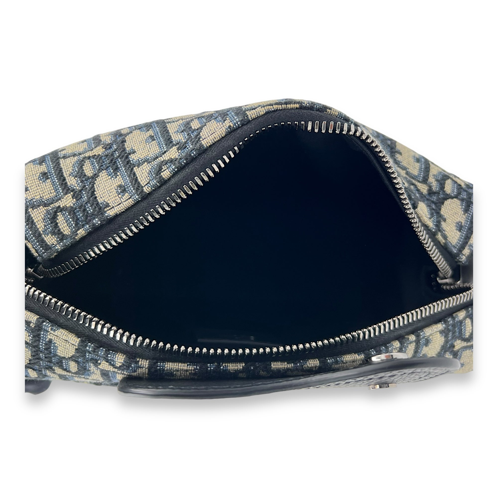 Christian Dior Lingot  Crossbody Bag 22 Blue in Canvas, Silver hardware_6