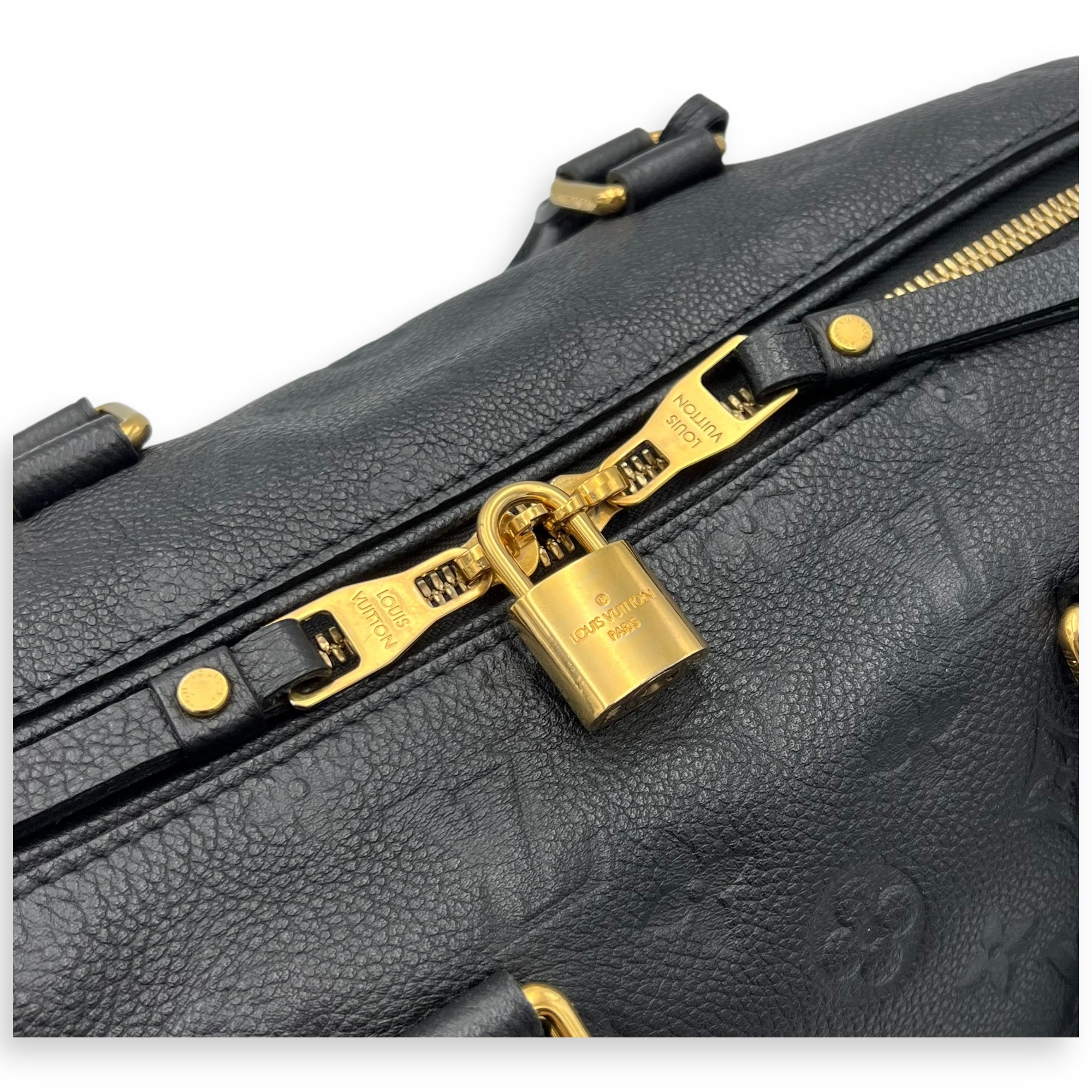 Louis Vuitton Speedy Top Handle Bag 30 Black in Empreinte Leather, Gold hardware_6