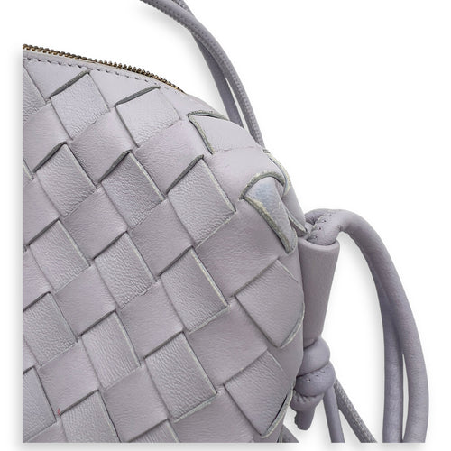 Bottega Veneta Loop Crossbody Bag Purple in Lambskin, Gold hardware_8