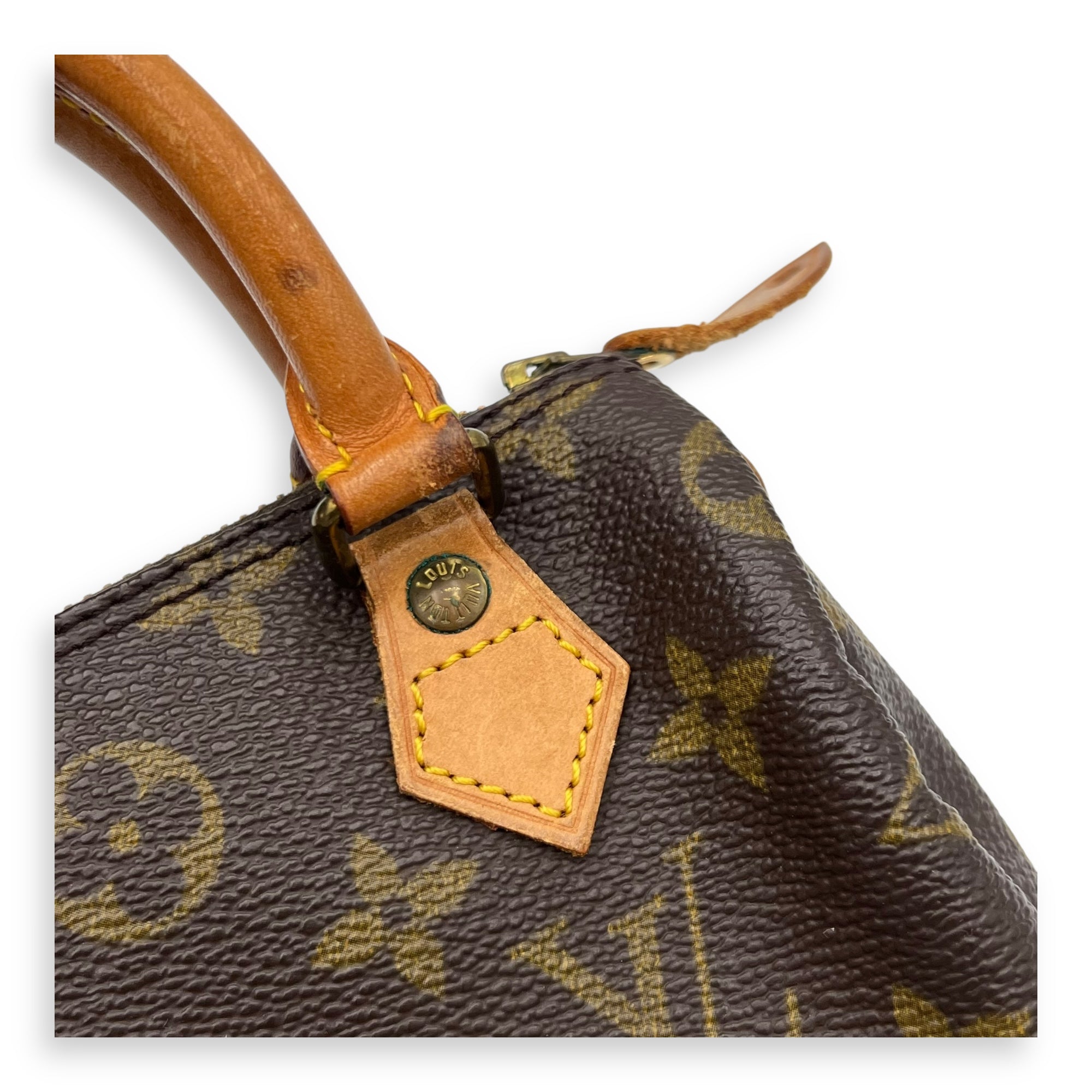 Louis Vuitton Speedy Top Handle Bag Nano Brown in Monogram Coated Canvas, Gold hardware_6