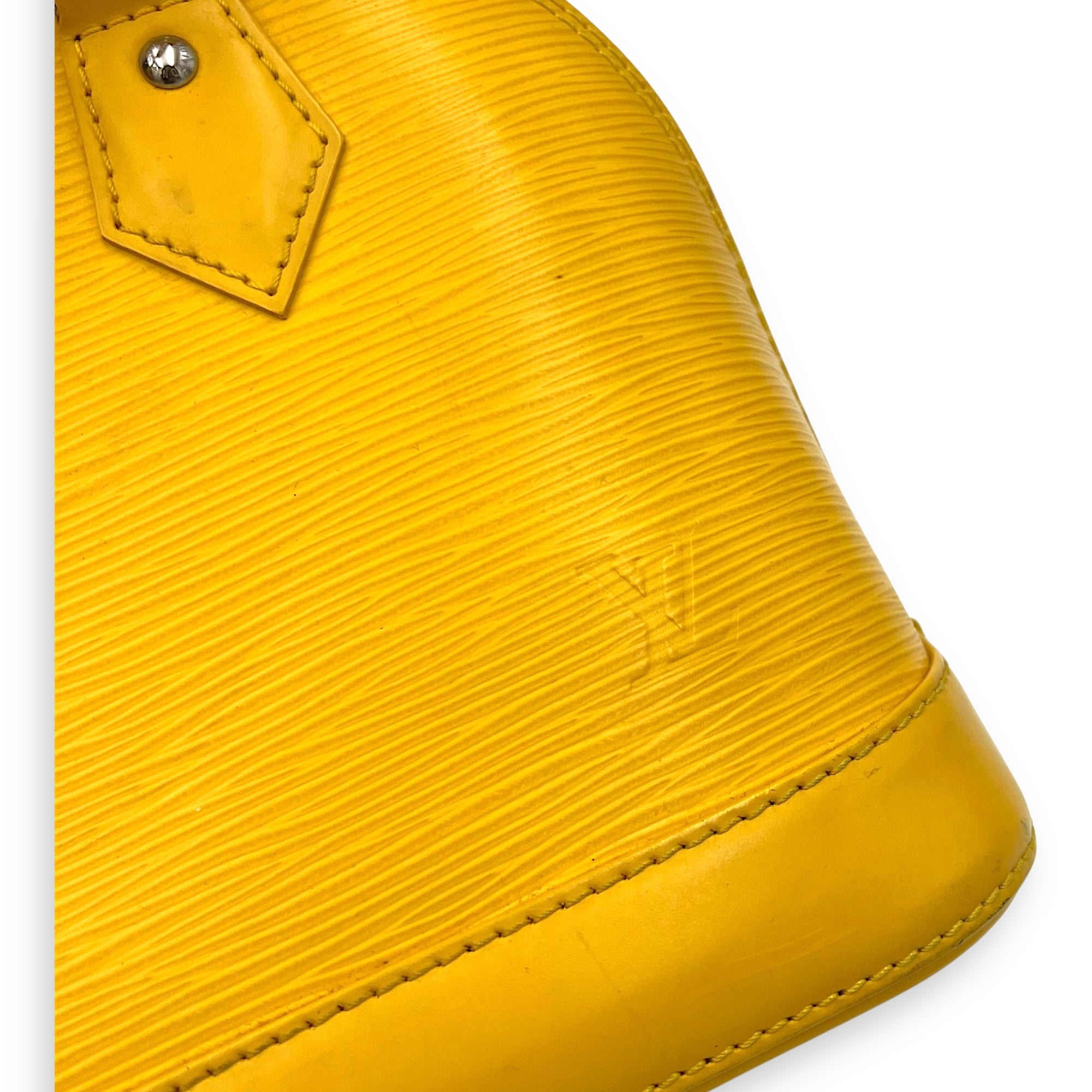 Louis Vuitton Alma Top Handle Bag Yellow in Epi Leather, Silver hardware_6