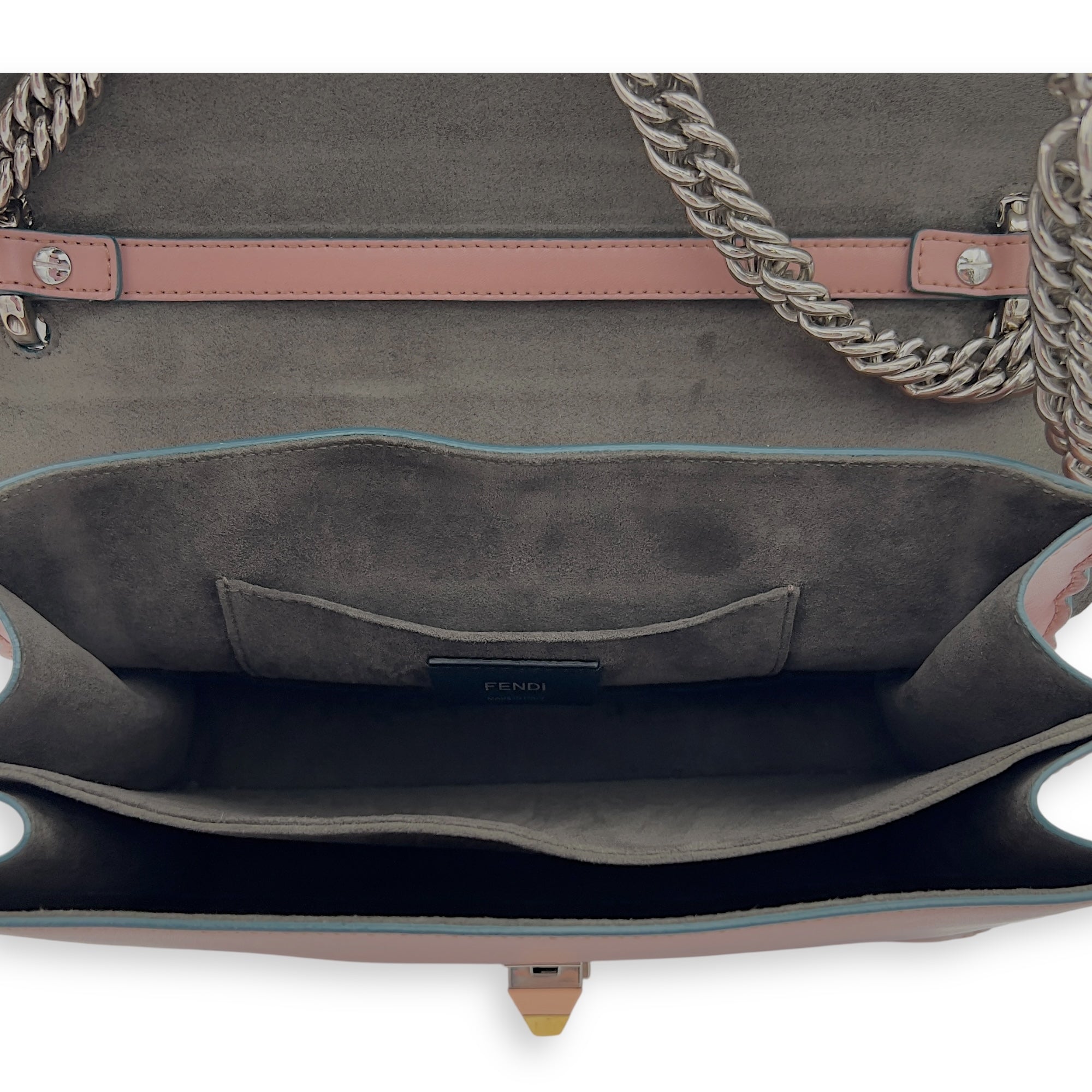 Fendi Kan I Shoulder Bag Brown in Calfskin, Gold hardware_6