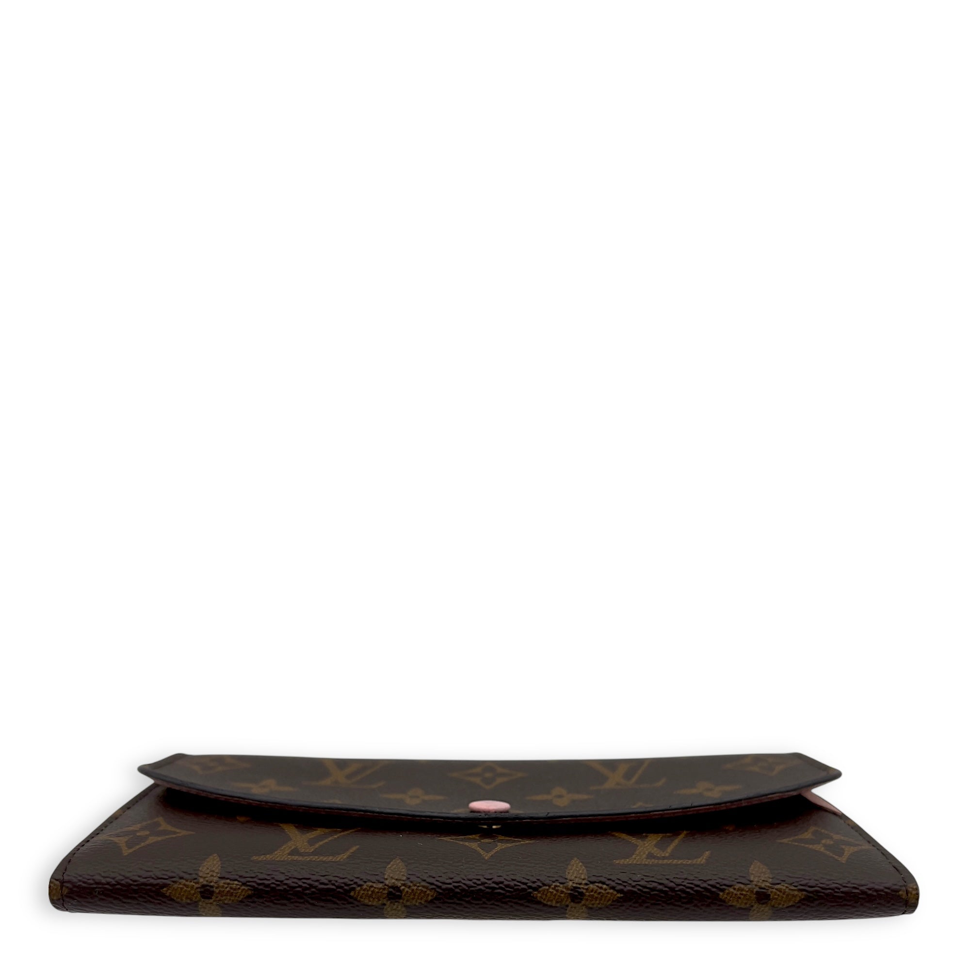 Louis Vuitton Emilie Long Brown Wallet in Monogram Coated Canvas, Gold hardware_8