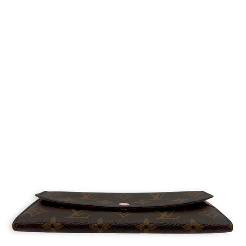 Louis Vuitton Emilie Long Brown Wallet in Monogram Coated Canvas, Gold hardware_8