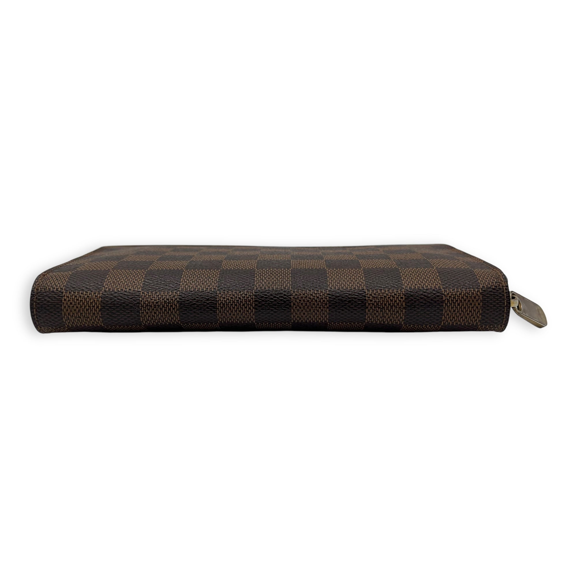 Louis Vuitton Zippy Organiser Damier Ebene Wallet in Coated Canvas, Gold hardware_6