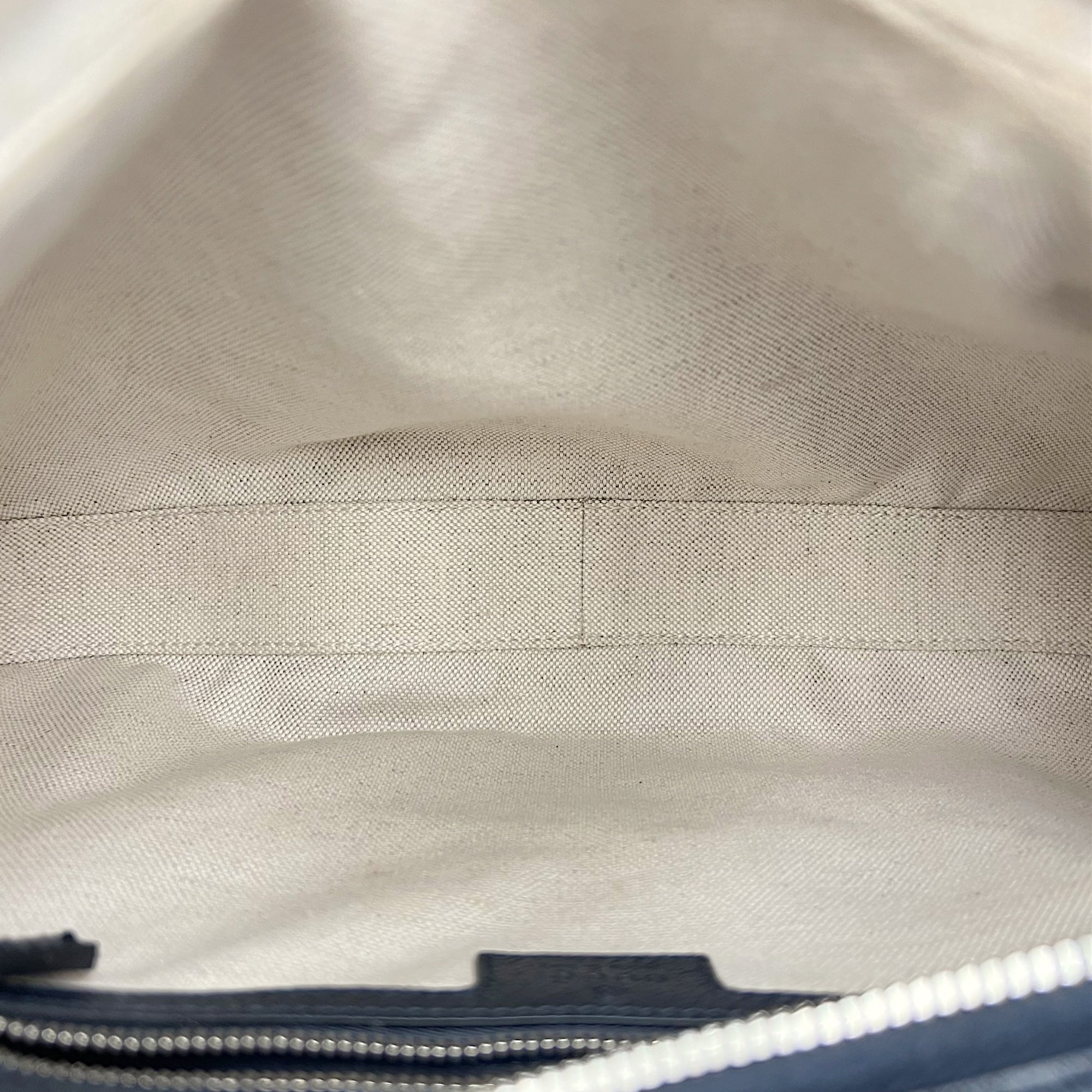 Gucci Attache Shoulder Bag Blue in Coated Canvas, Silver hardware_6
