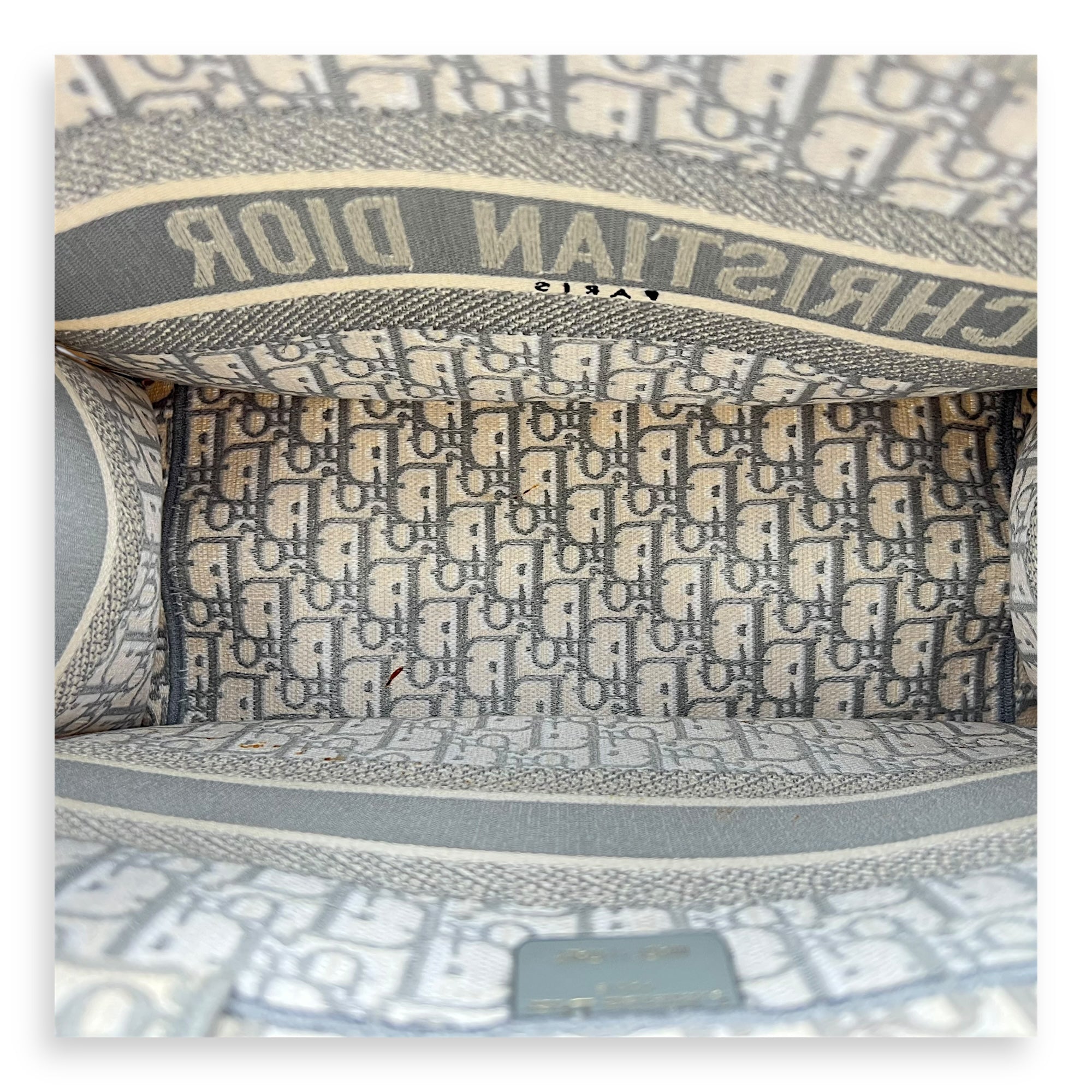Christian Dior Book Tote Medium Grey Top Handle Bag in Jacquard_6