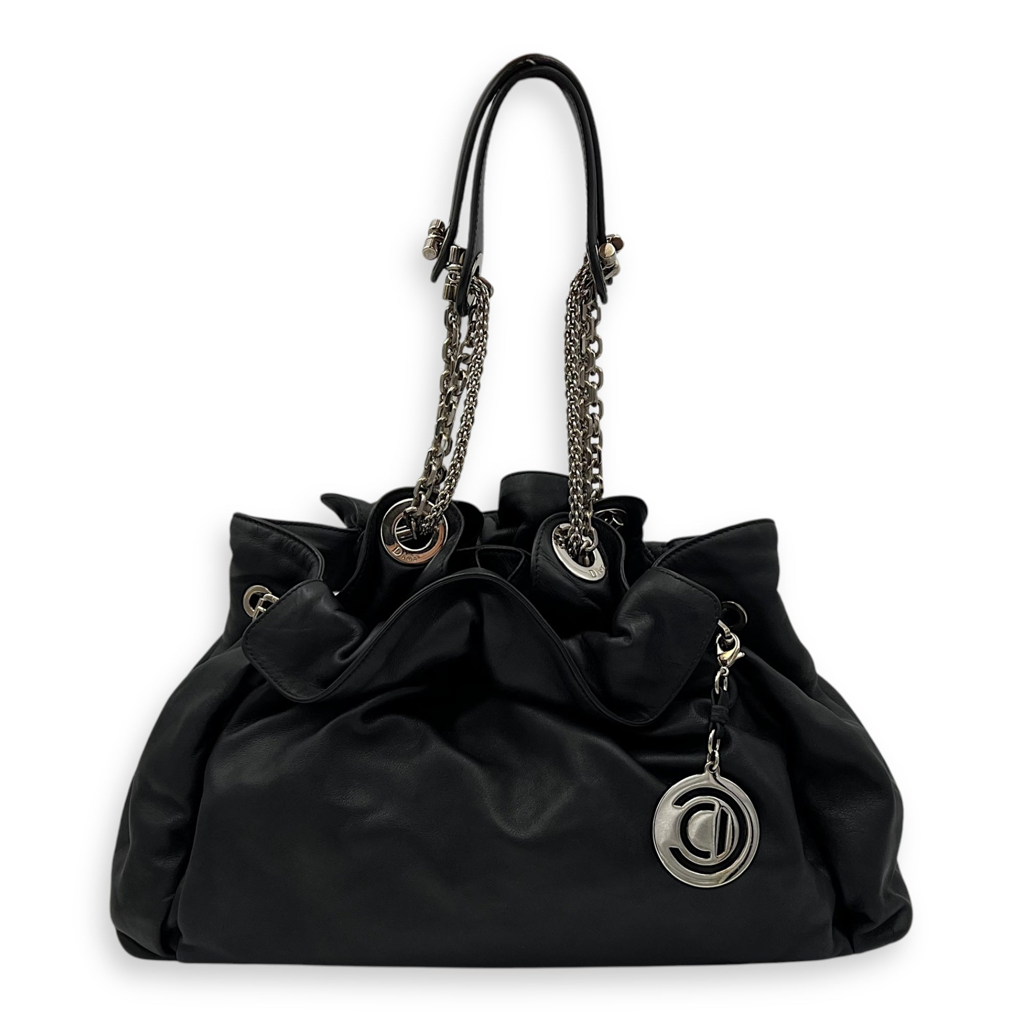 Christian Dior Le Trente Black Shoulder Bag in Calfskin, Silver hardware_6