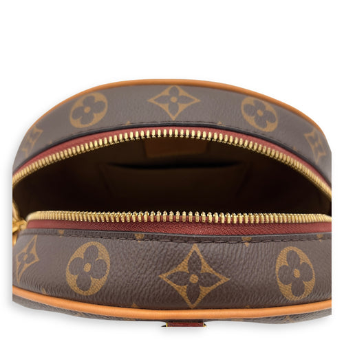 Louis Vuitton Boite a Chapeau MM Brown Crossbody Bag in Monogram Coated Canvas, Gold hardware_4