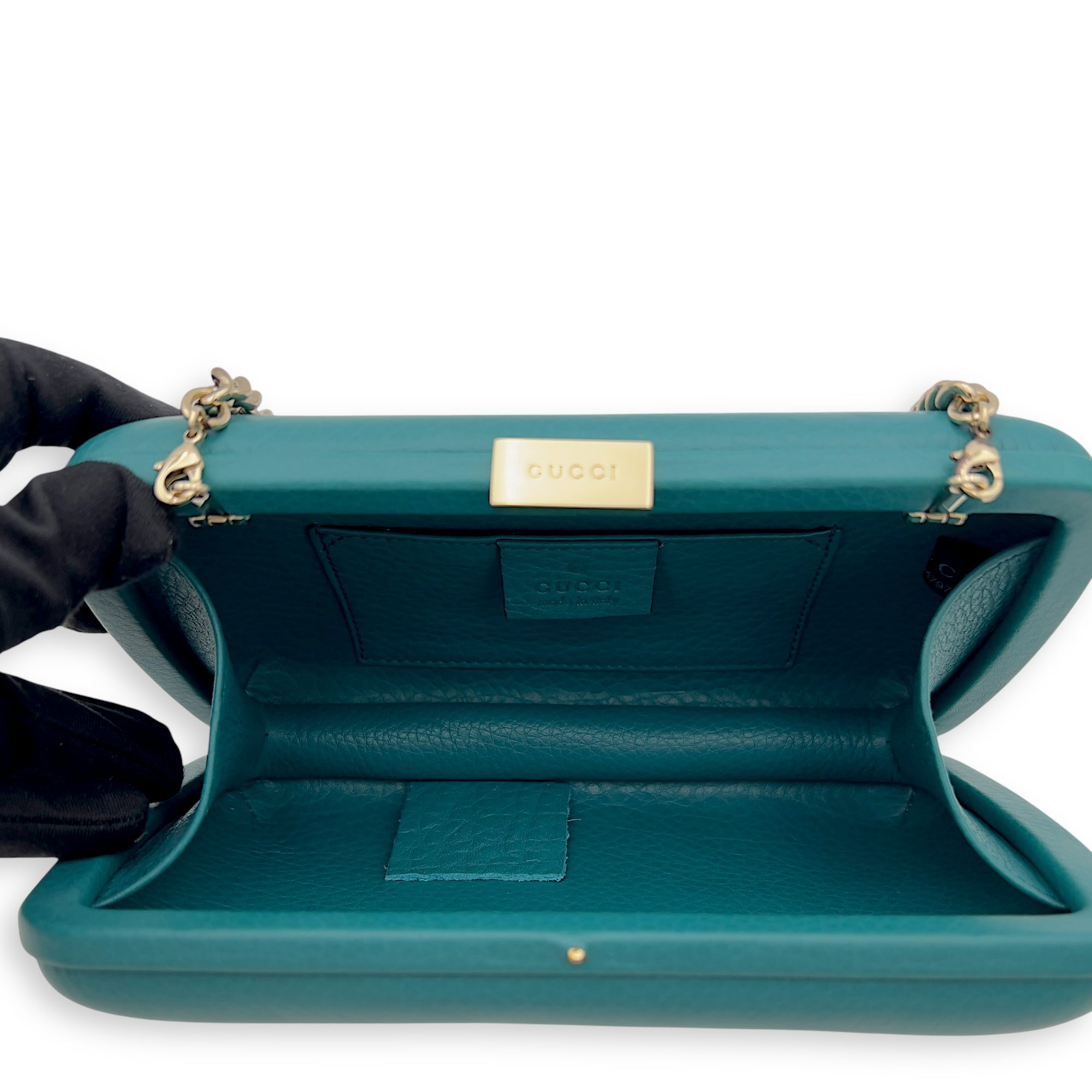 Gucci Soho Clutch Blue in Calfskin, Gold hardware_6