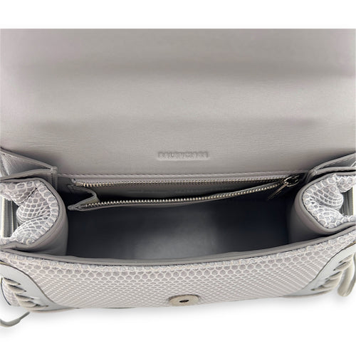 Balenciaga Sneakerhead Hourglass Grey Top Handle Bag in Canvas, Silver hardware_2