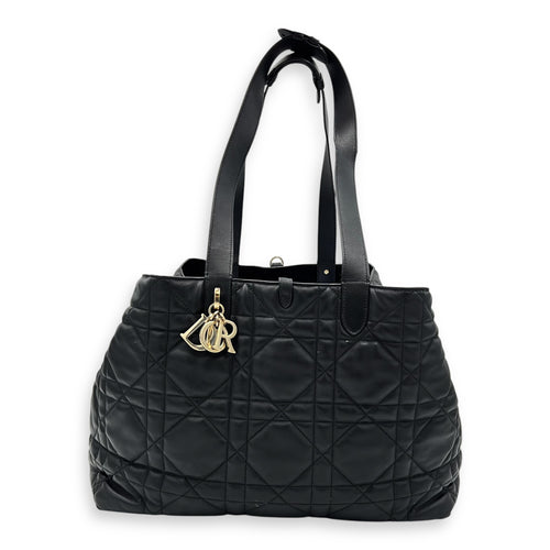 Christian Dior Toujours Top Handle Bag Large Black in Lambskin, Gold hardware_7