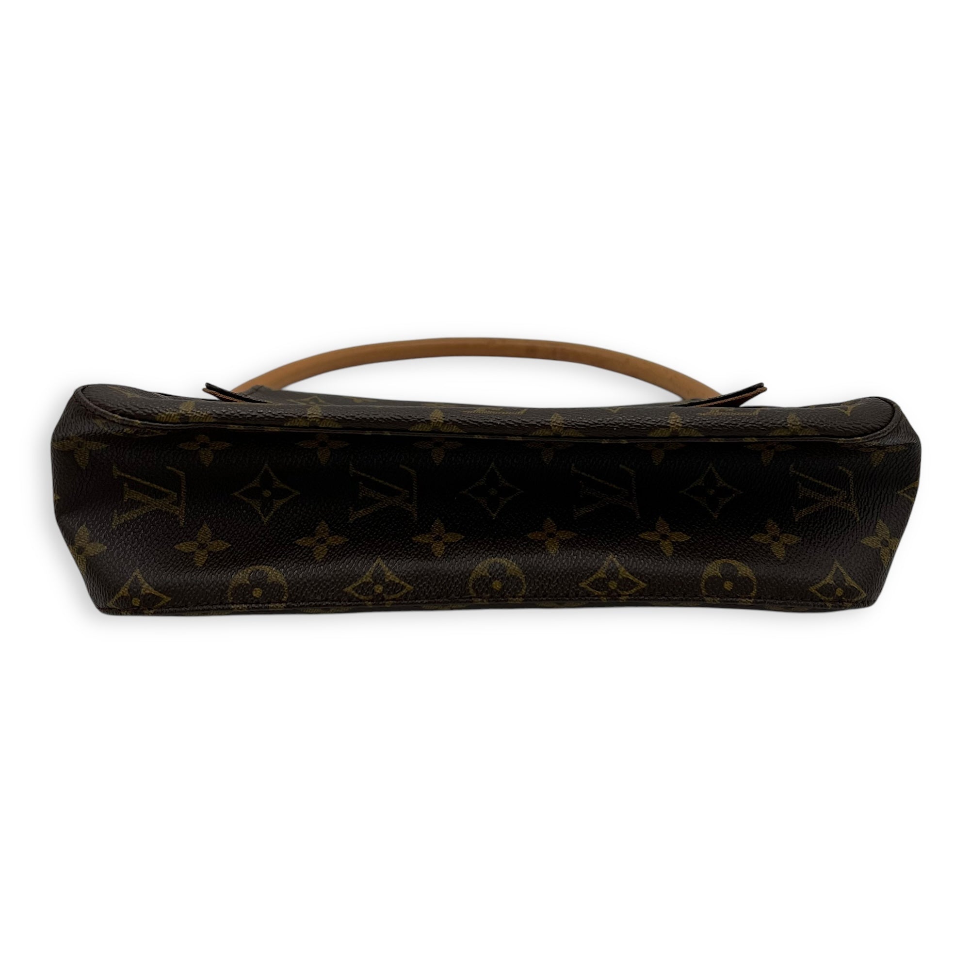 Louis Vuitton Looping Mini Brown Shoulder Bag in Monogram Coated Canvas, Gold hardware_6