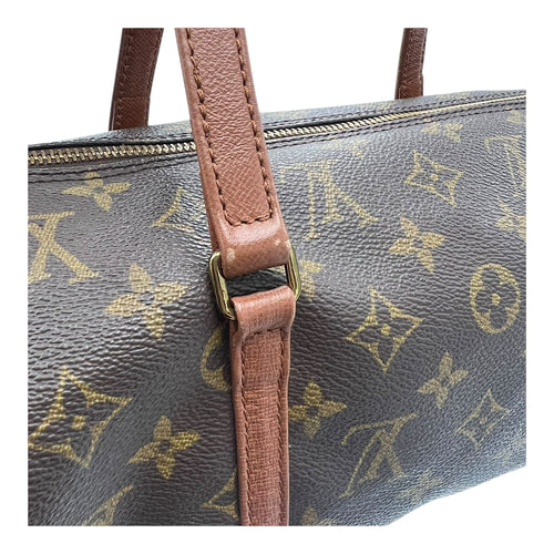 Louis Vuitton Papillon Top Handle Bag Brown in Monogram Coated Canvas, Gold hardware_10