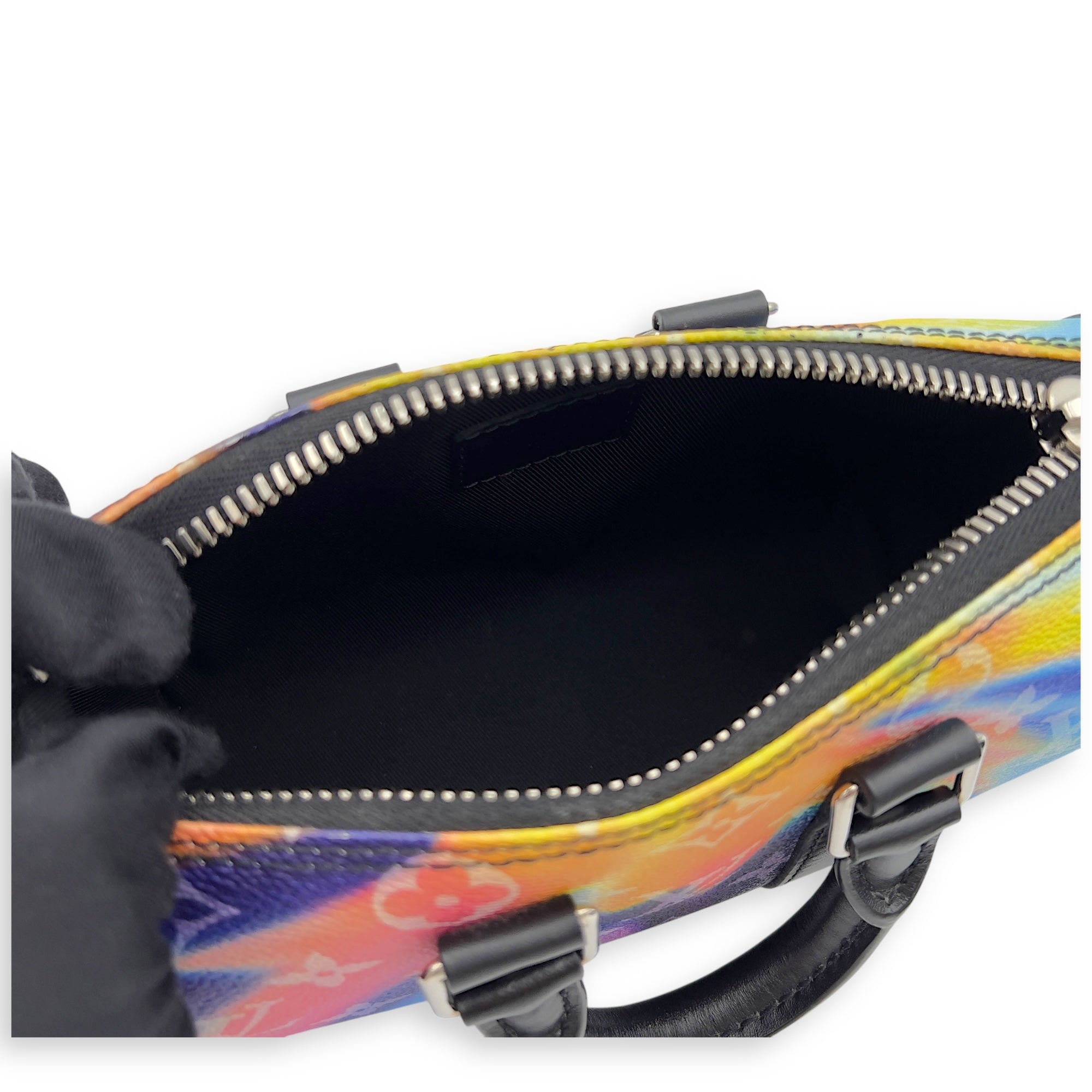 Louis Vuitton Keepall Crossbody Bag  Black in Coated Canvas , Silver Hardware_4