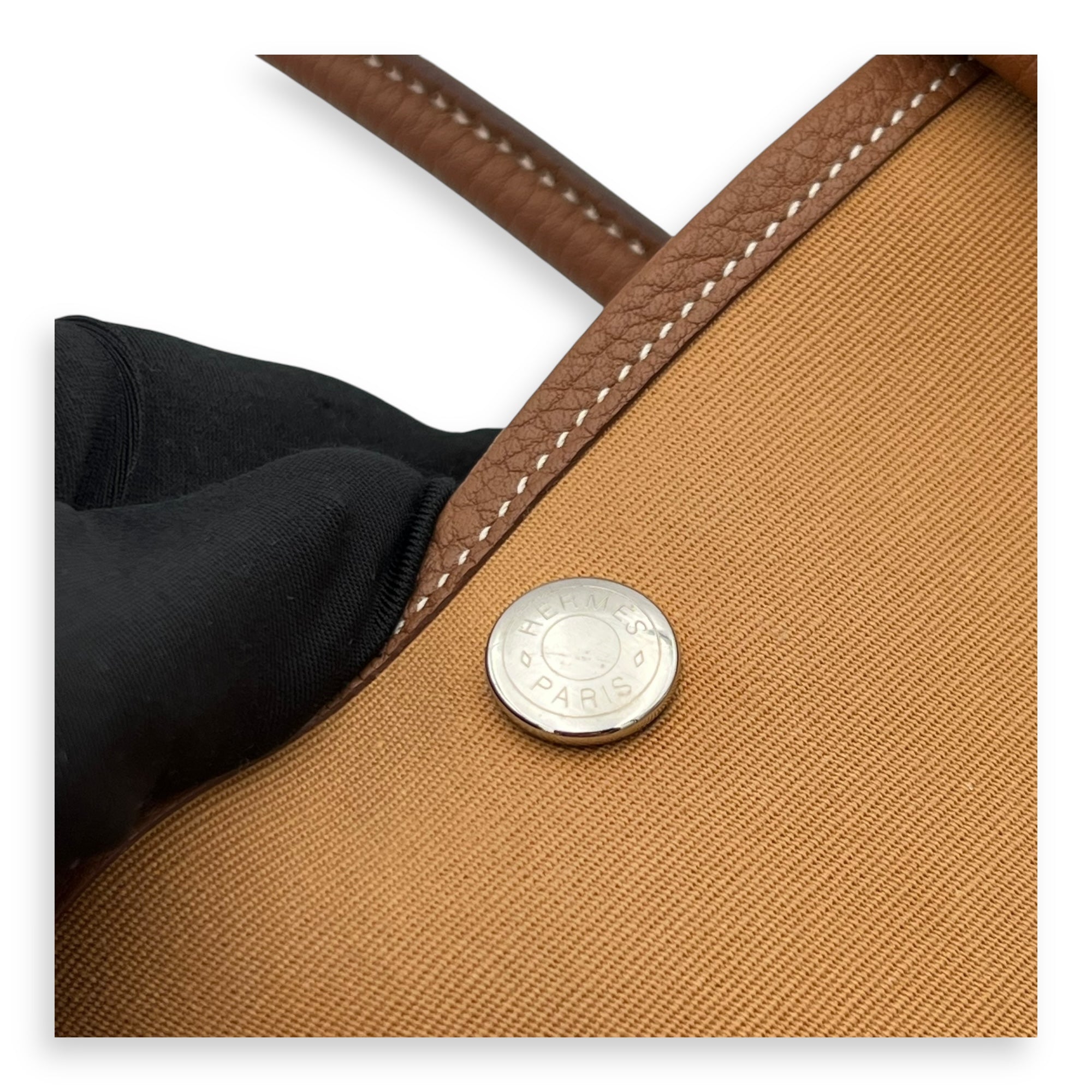 Hermès Garden Party 36 Brown Top Handle Bag in Canvas, Palladium hardware_6