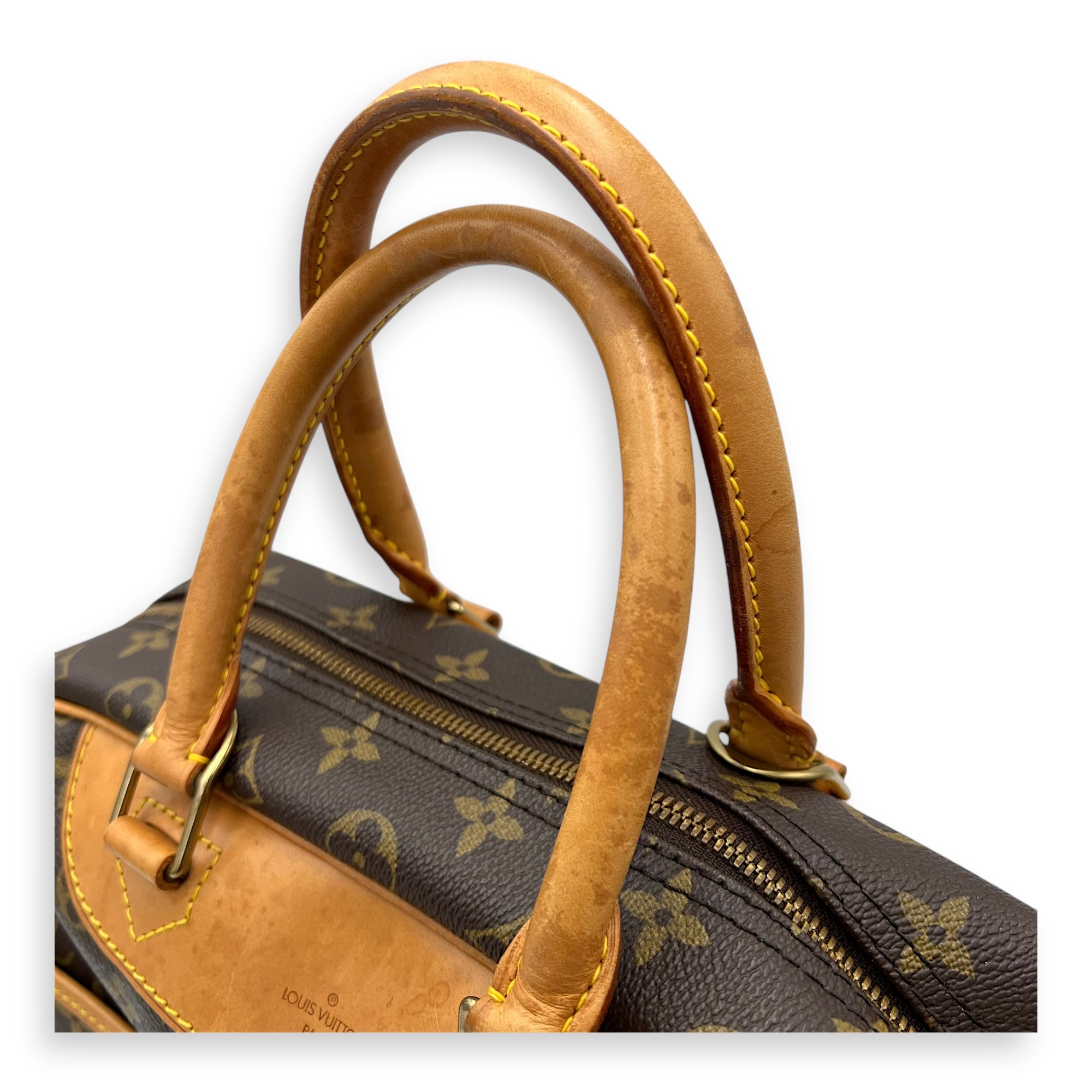 Louis Vuitton Deauville Brown Top handle Bag in Monogram Coated