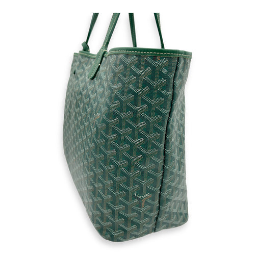 Goyard Saint Louis Tote Bag Green in Coated Canvas, Silver hardware_6