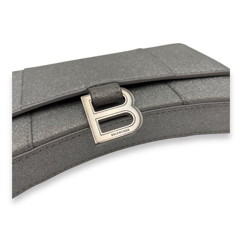 Balenciaga Hourglass Wallet On Chain Silver in Others, Ruthenium hardware_6