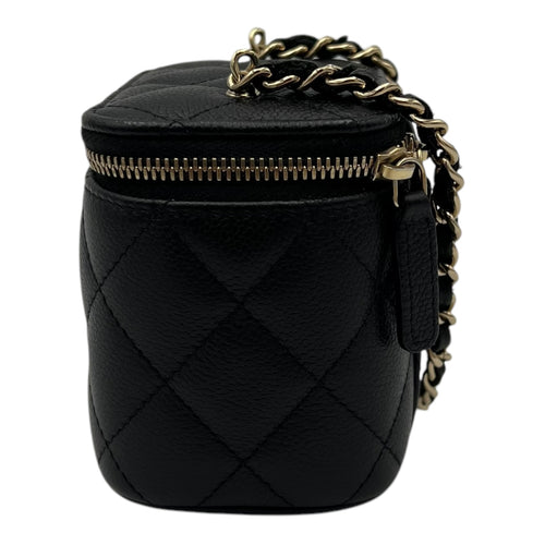 Chanel Vanity Crossbody Bag Black in Caviar Leather, Gold hardware_4