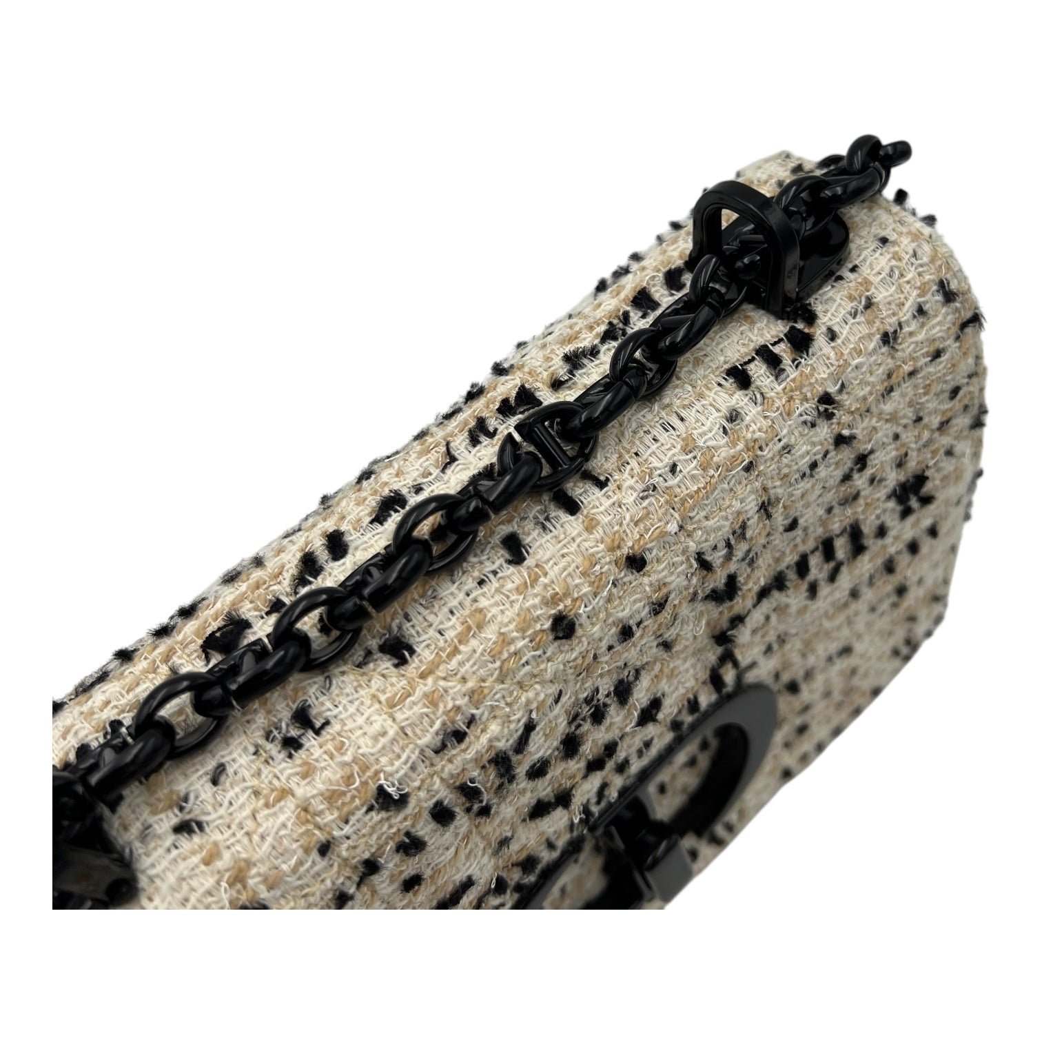Christian Dior Others Crossbody Bag White in Tweed, Enamel hardware_6