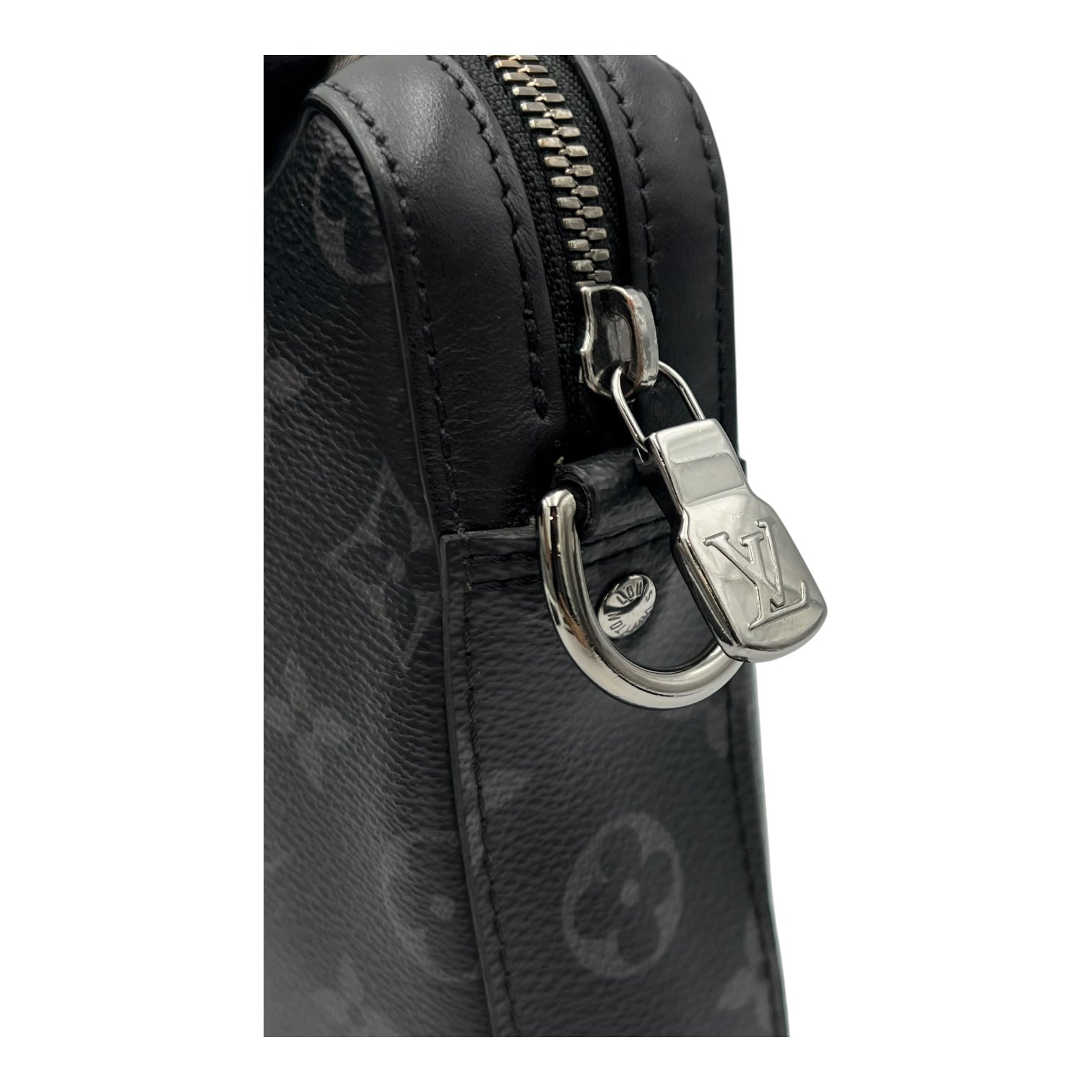 Louis Vuitton Trio Shoulder Bag Black in Monogram Coated Canvas, Silver hardware_6