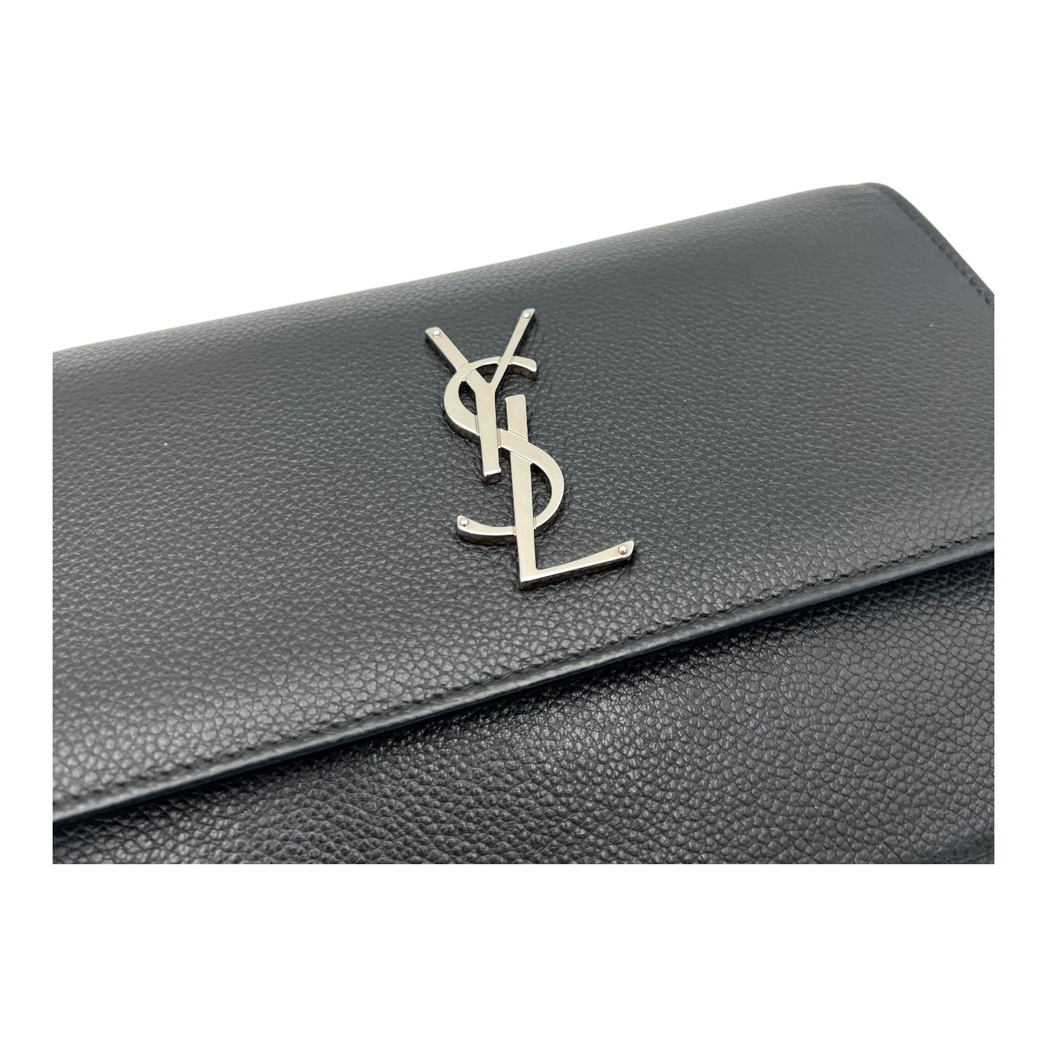 Saint Laurent Sunset Shoulder Bag Black in Calfskin, Silver hardware_6