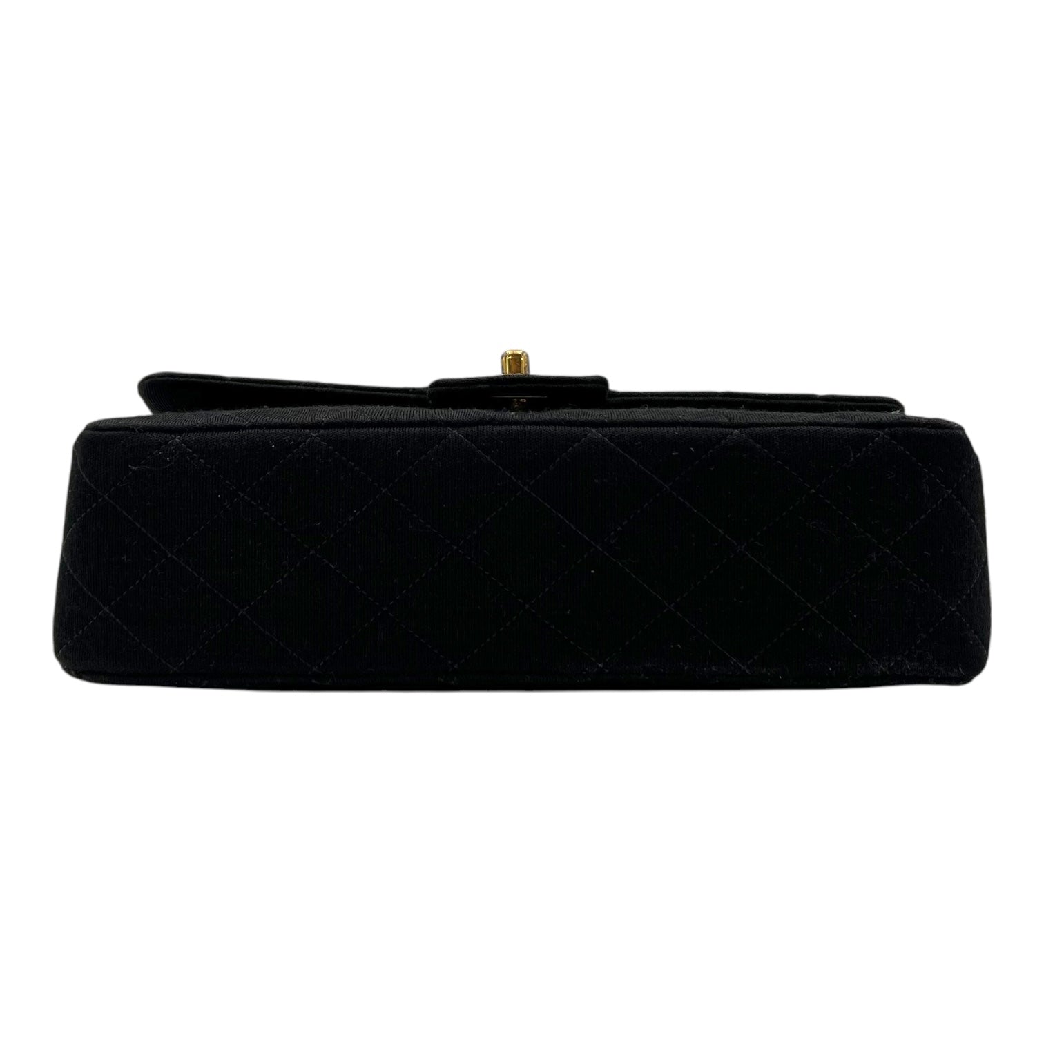 Chanel Classic Shoulder Bag Black in Jersey, Gold hardware_6