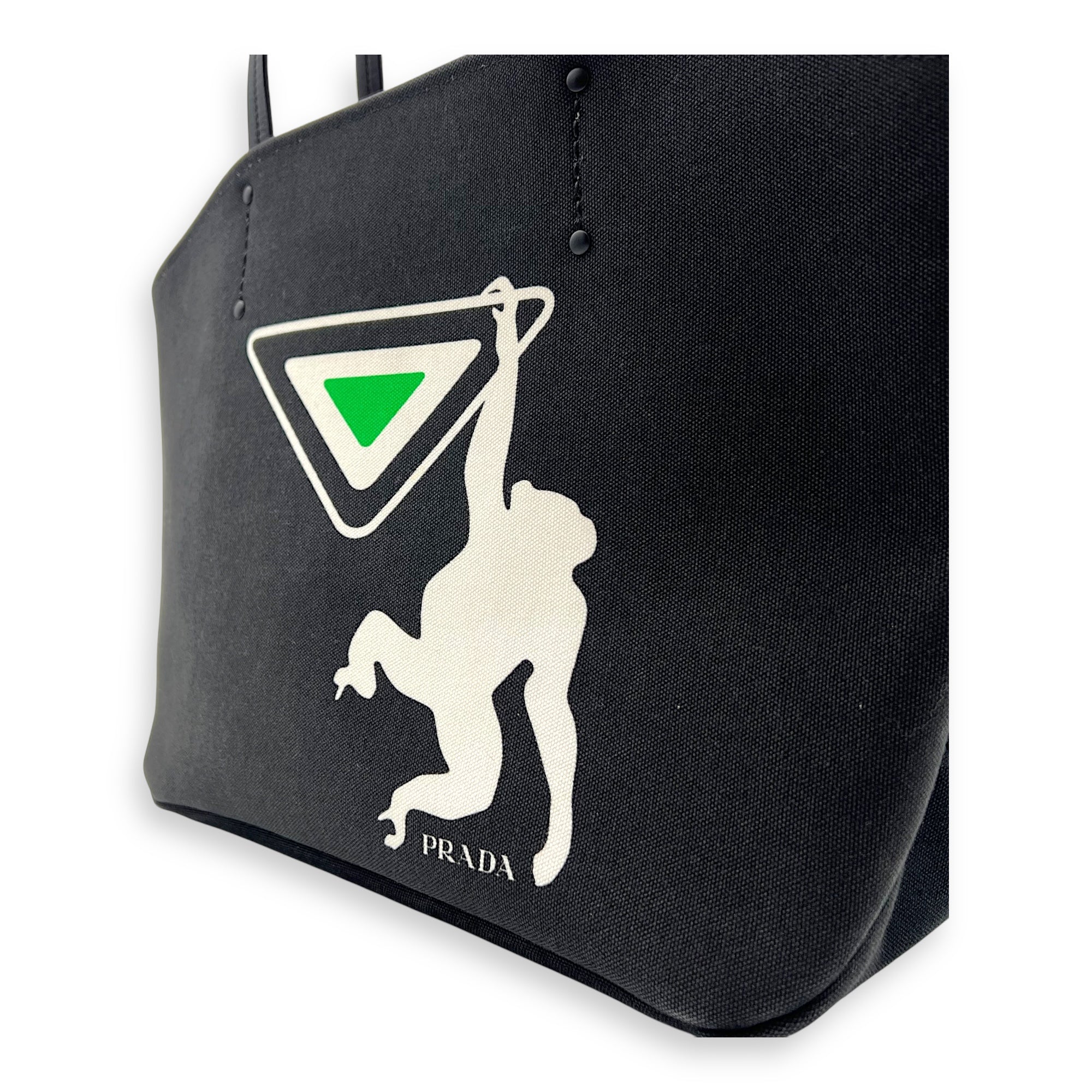 Prada Canapa Tote Bag Black in Canvas_6