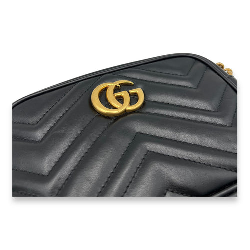 Gucci GG Marmont Crossbody Bag Small Black in Calfskin, Gold hardware_6