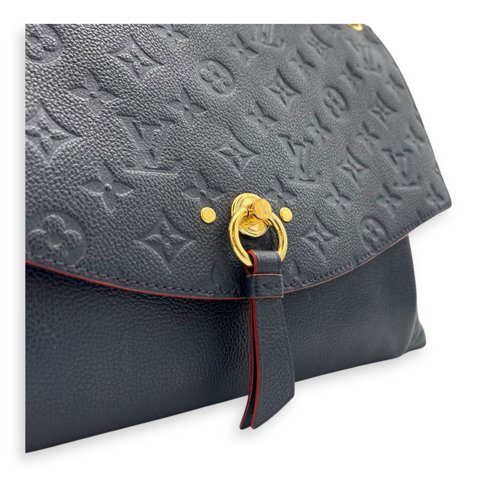 Louis Vuitton Blanche Shoulder Bag Blue in Empreinte Leather, Gold hardware_6