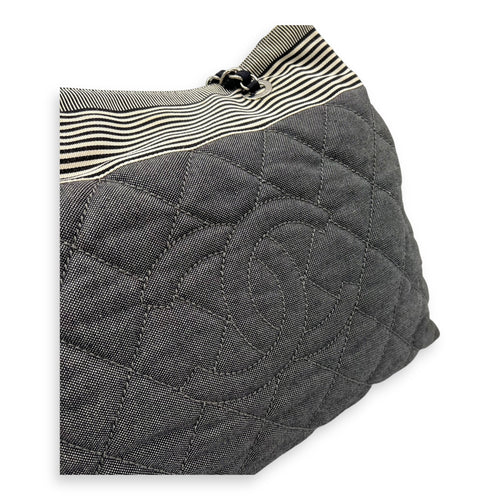 Chanel Others Tote Bag Grey in Canvas, Silver hardware_6