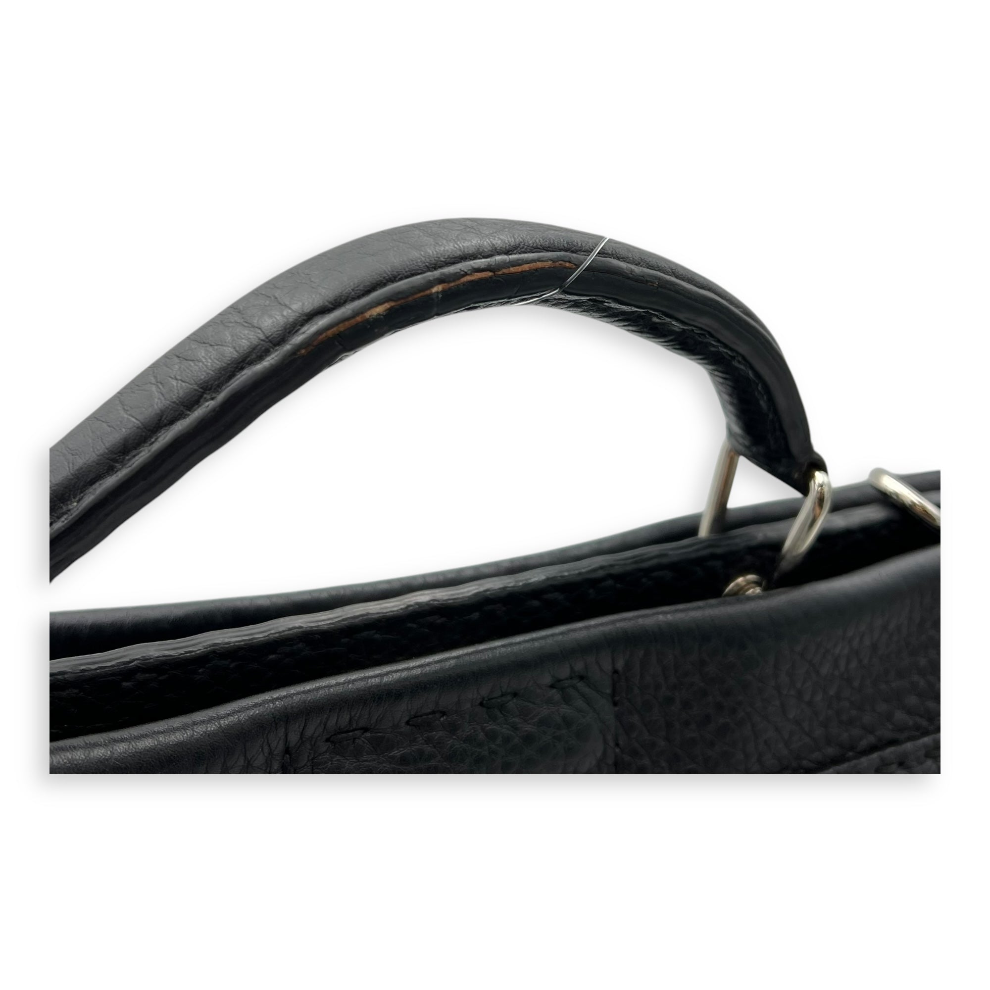 Fendi Peekaboo Top Handle Bag Black in Calfskin, Silver hardware_6