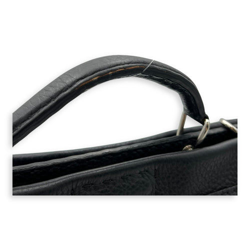Fendi Peekaboo Top Handle Bag Black in Calfskin, Silver hardware_6