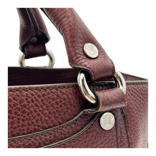 Celine Boogie Top Handle Bag Brown in Calfskin, Silver hardware_6