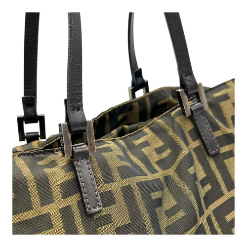 Fendi Zucca Tote Bag Brown in Canvas, Silver hardware_6