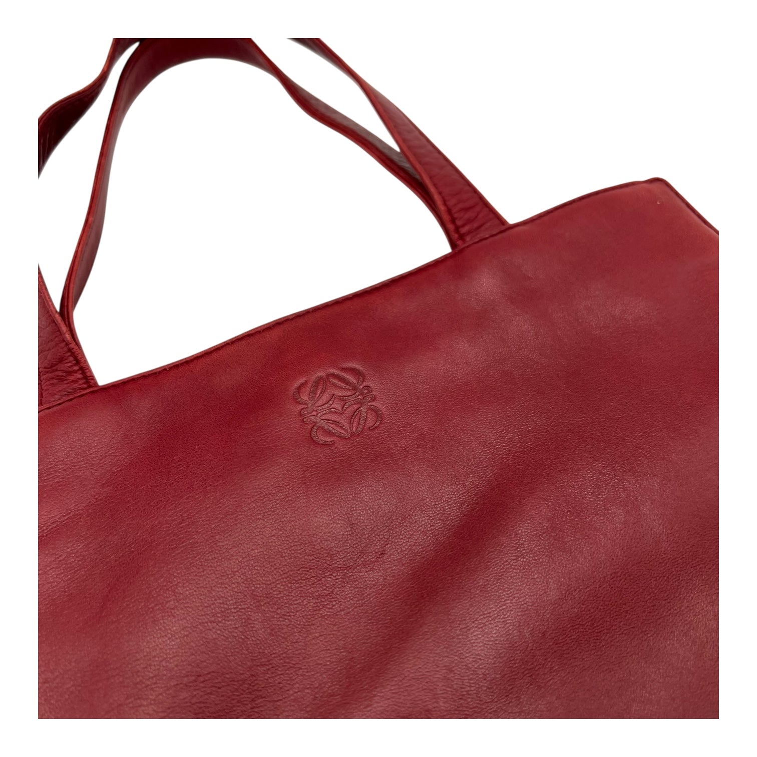 Loewe Anagram Tote Bag Red in Lambskin_6