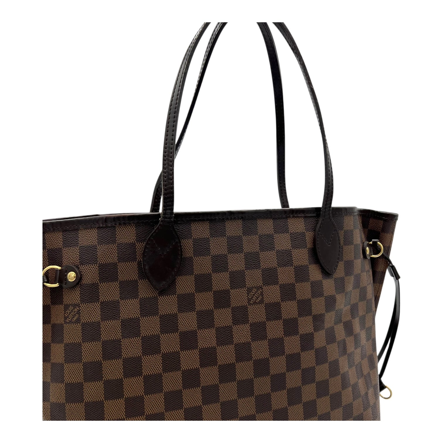 Louis Vuitton Neverfull Tote Bag Brown in Coated Canvas, Gold hardware_6