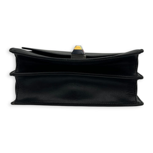 Fendi Kan I Shoulder Bag Black in Calfskin, Silver hardware_5