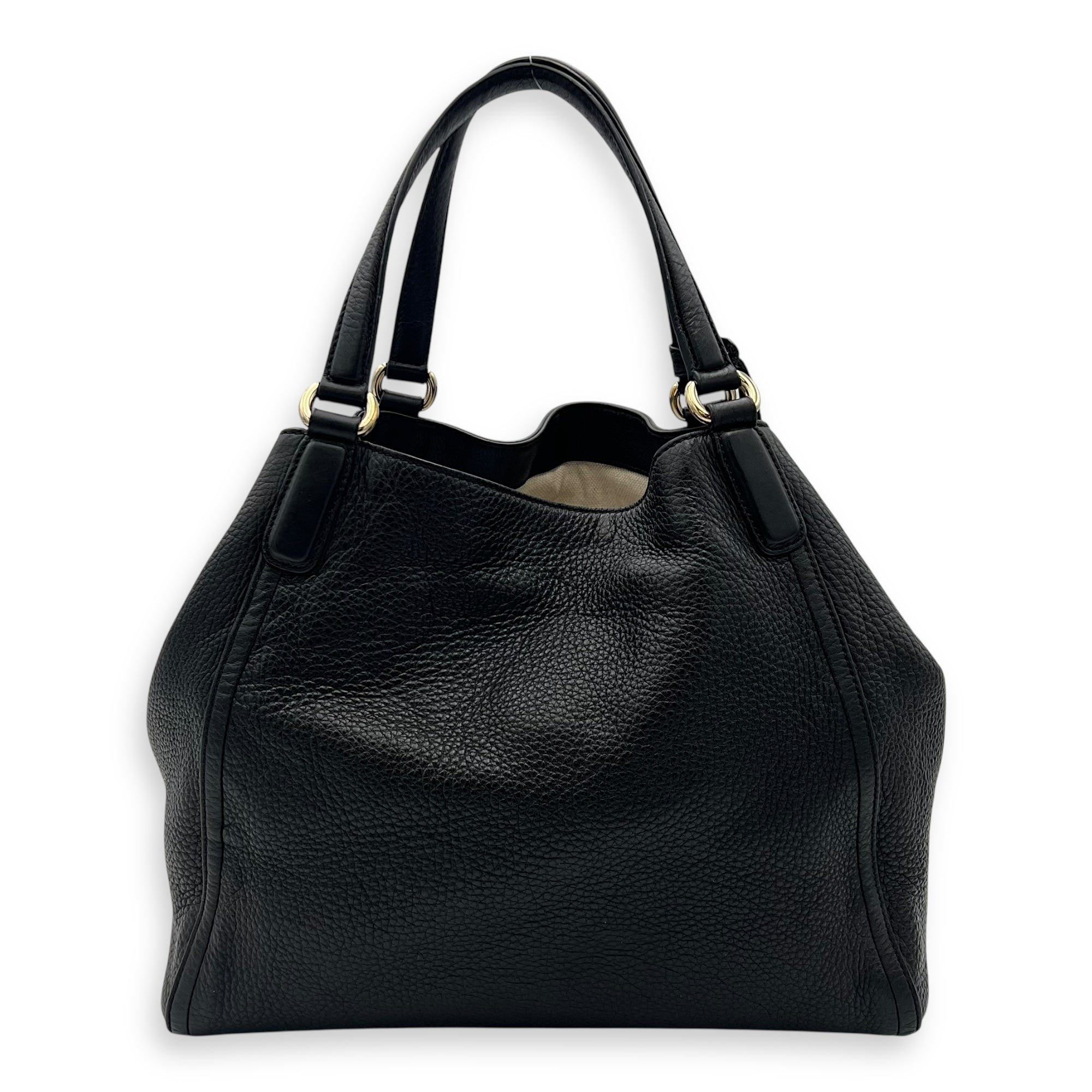 Gucci Soho Tote Bag Black in Calfskin, Gold hardware_2