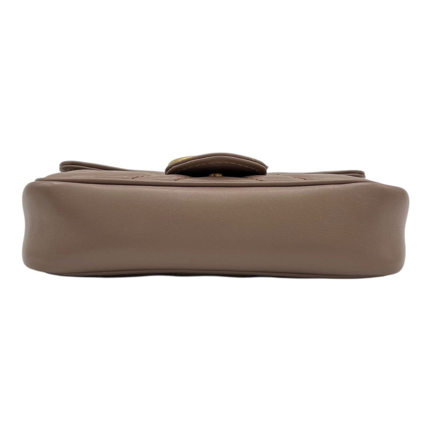 Gucci GG Marmont Shoulder Bag Beige in Calfskin, Gold hardware_5