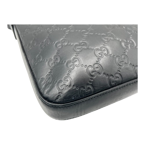 Gucci Guccissima Crossbody Bag Black in Calfskin, Silver hardware_7