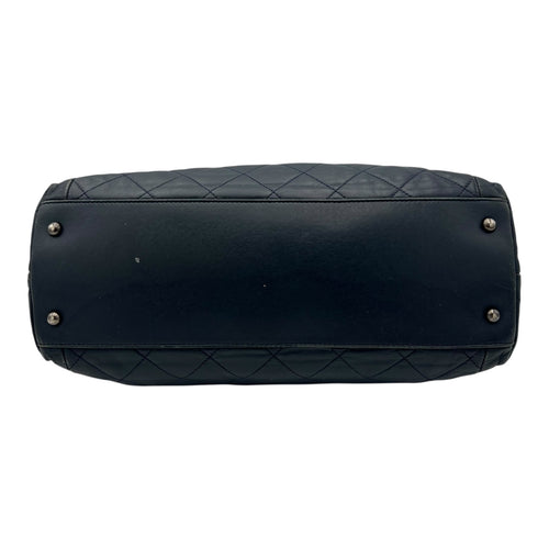 Chanel CC Shoulder Bag Blue in Calfskin, Ruthenium hardware_5