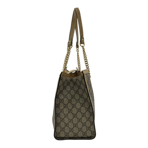 Gucci Padlock Tote Bag Beige in Coated Canvas, Gold hardware_4